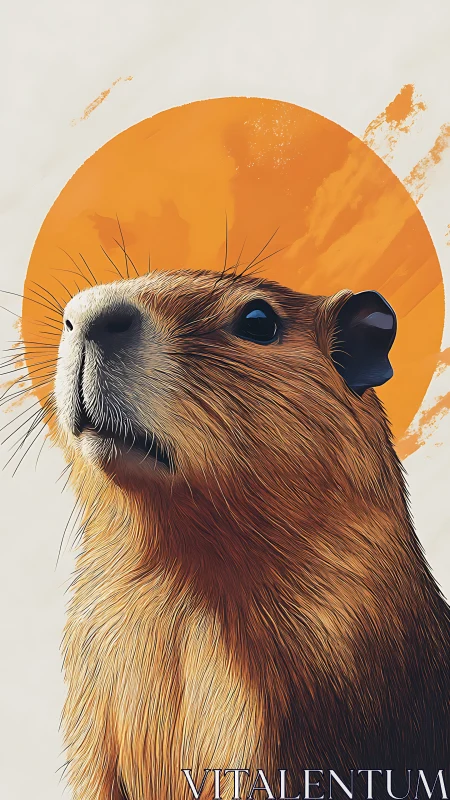 Sun-crowned capybara quietly rehearses its royal portrait