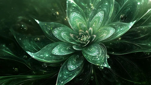 Digital fractal flower structure forms layered radial pattern