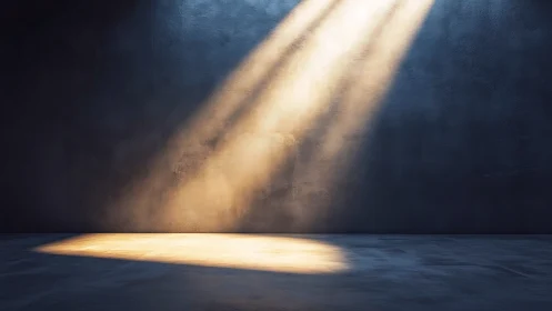 Gentle sunlight streaming into a quiet, shadowy room.