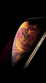 Liquid gold symphony swirls across curved glass screen