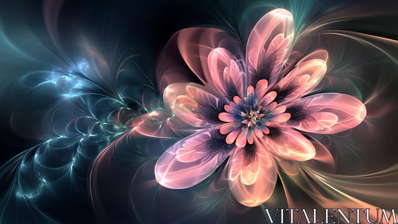 Cosmic blossom unfolding in glowing pastel light petals.
