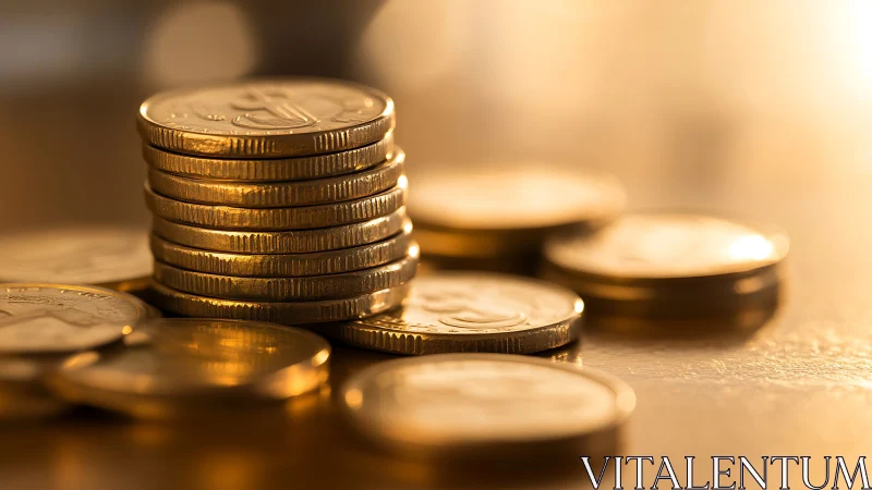 Golden coin towers quietly rehearse their sunrise glow