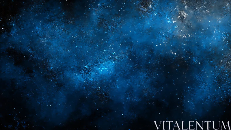 Deep blue starfield with diffuse nebula cloud formations.