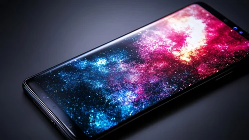 Luminescent Particle Flow on Smartphone Display.