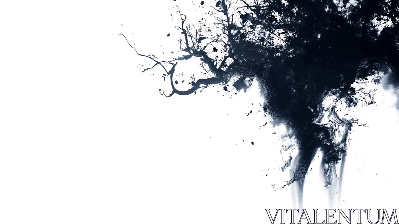 Minimalist ink bloom with asymmetric negative space field.