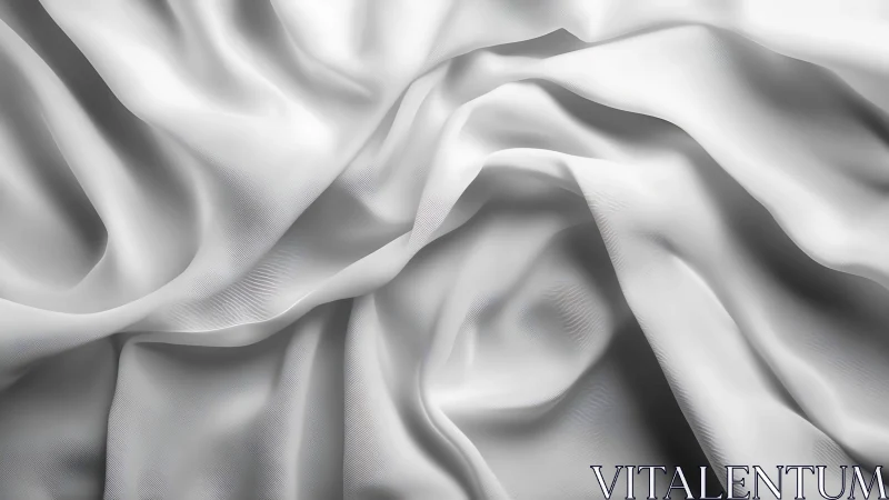White satin fabric folds form soft flowing abstract surface