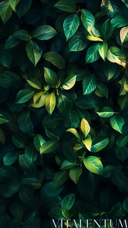 Dense green foliage fills the frame in controlled lighting.