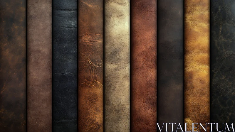 Rich textured leather strips in warm natural color range.