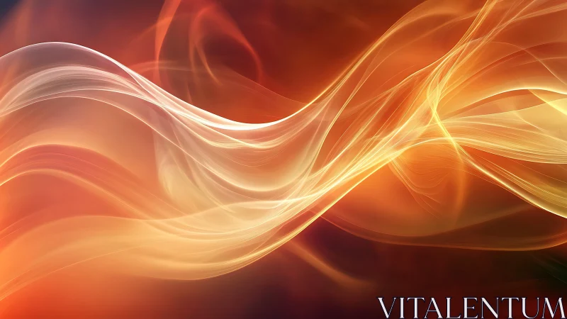 Abstract Fire Wave: Dynamic Liquid Motion in Golden-Red Hues.