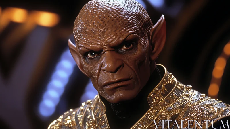 Regal extraterrestrial commander rendered in cinematic detail