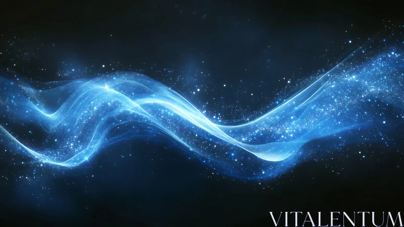 Starlit blue energy wave drifting across a quiet cosmos.