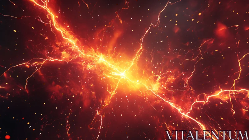 Explosive Energy Burst with Radiant Golden Lightning