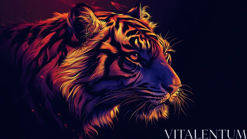 Digital side profile rendering shows stylized tiger head