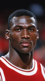 Intense basketball portrait under arena highlight glow.