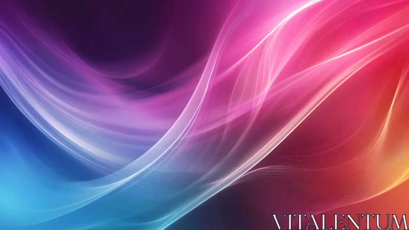 Abstract multicolor light waves on dark gradient background.