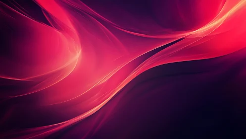 Crimson light ribbons across deep violet gradient field.