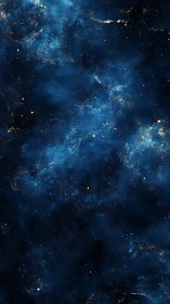 Deep sapphire nebula field with subtle gilded star accents.
