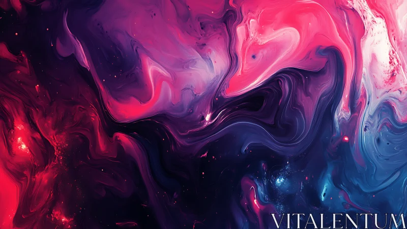 Nebulous magenta tides swirling through cosmic voids.