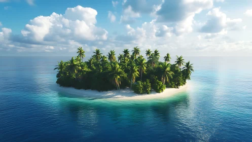 A Paradise Island Awaits: Tropical Escape Surrounded by Clear Blue Waters.