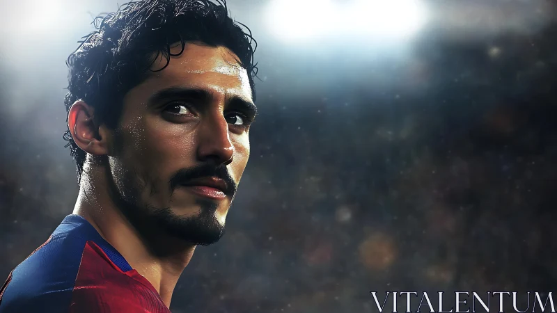 Stadium lights glow around a focused football dreamer.