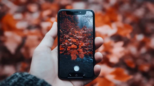 Autumn's Glow Captured: A Smartphone Moment.