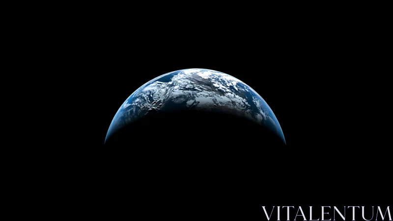 Earth horizon emerges from deep space shadow in stark contrast