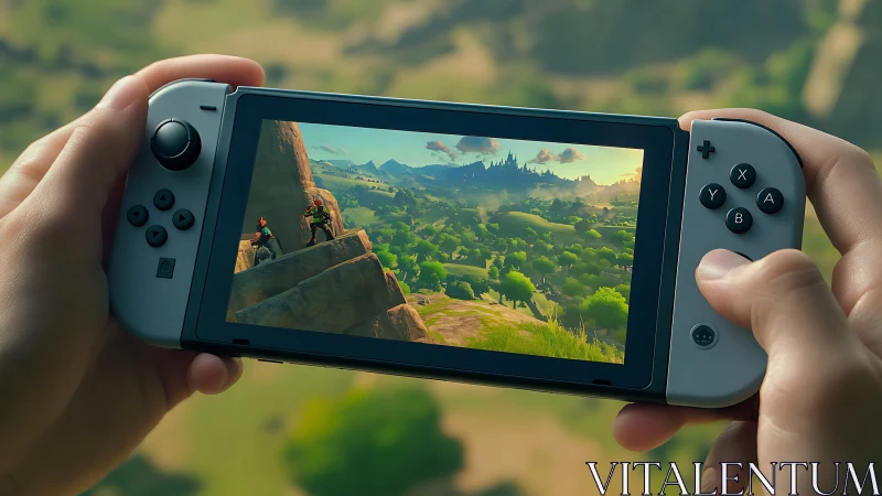 Nintendo Switch with Zelda Breath of the Wild Rendering Gameplay Scene