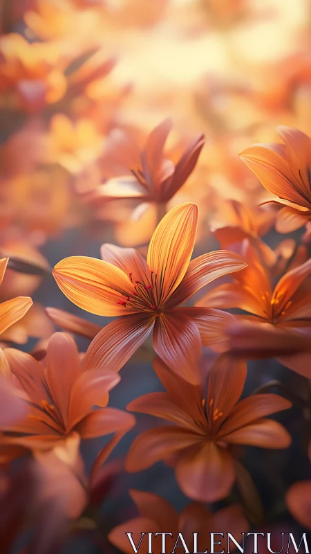 Molten Petals Glow: Flowers Burning Gold.