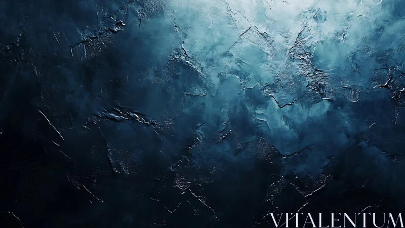 Textured teal abstraction reveals cracked luminous surface