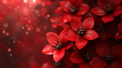Crimson Petals Illuminated: Macro Floral Study in Deep Red.