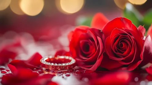 Red Roses and Diamonds Celebrate Love and Romance