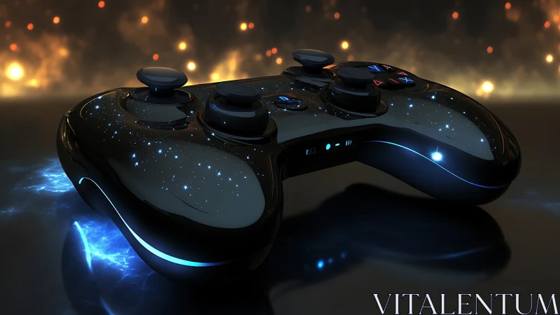 Futuristic Gaming Controller with Cosmic Design.
