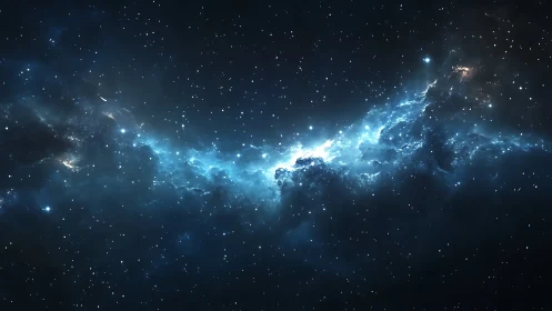 Starlit Nebula River Carving Electric Paths Through Night.