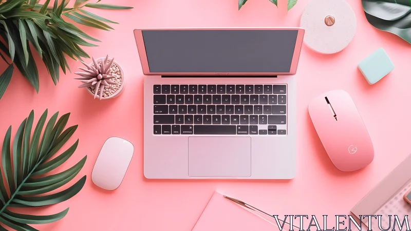 Candy-coated workspace choreographs a pastel productivity dance