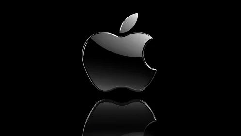 Iconic Apple Logo in Elegant Monochrome Style.