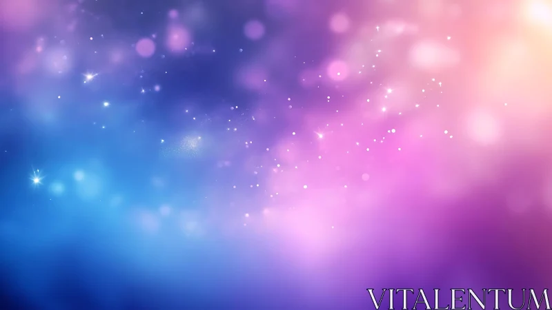 Dreamy Bokeh Lights in Blue and Purple Gradient Abstract Background.