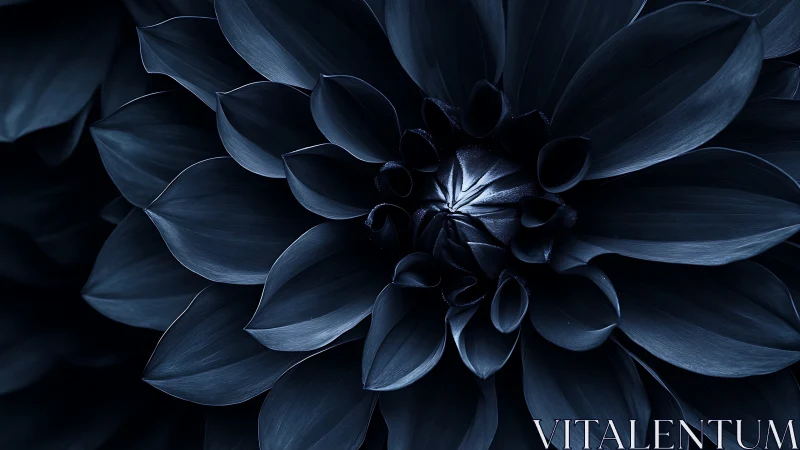 Monochromatic flower with layered petals displaying structural geometry