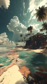 Forgotten Fortress Surrenders to Turquoise Shores and Endless Sky.