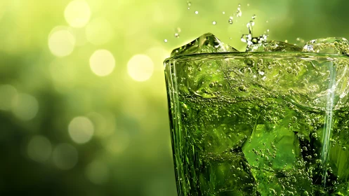 Sparkling Verdant Splash: Liquid Vitality Captured in Motion.