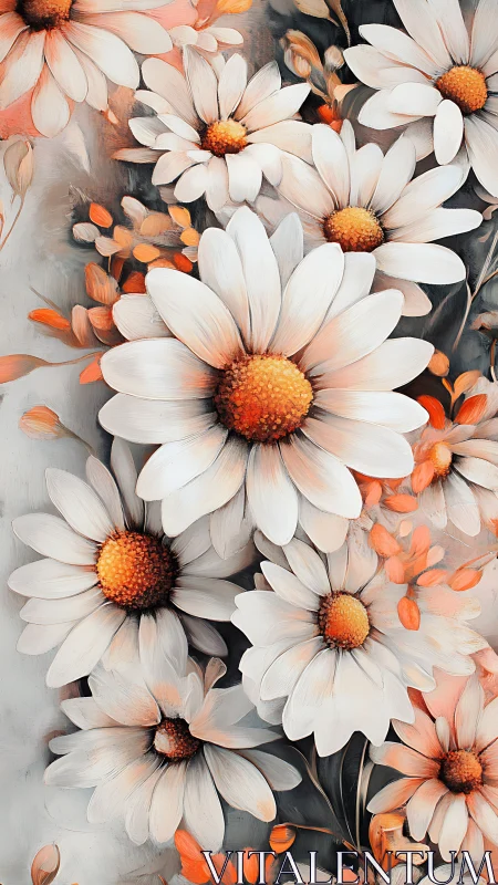 Watercolor Daisy Composition: Botanical Floral Study.