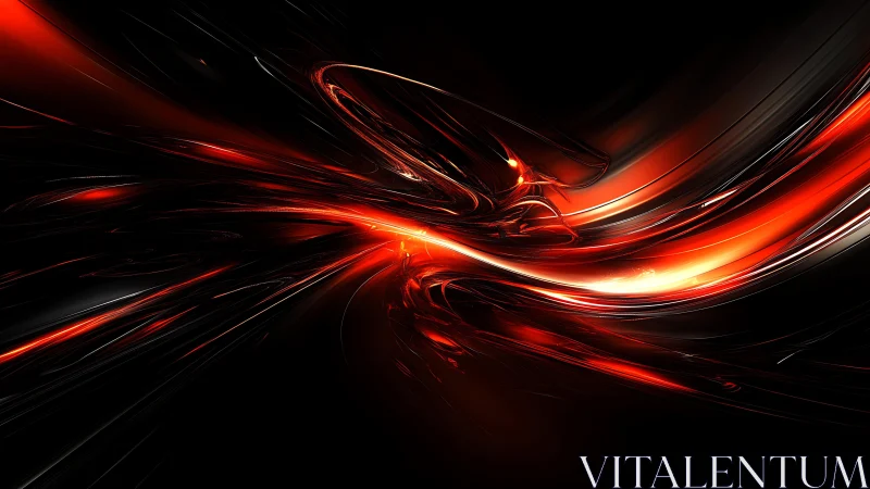 Dynamic red and black abstract digital art with flowing energy.