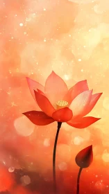 Chromatic lotus bloom under diffuse bokeh scattering field.