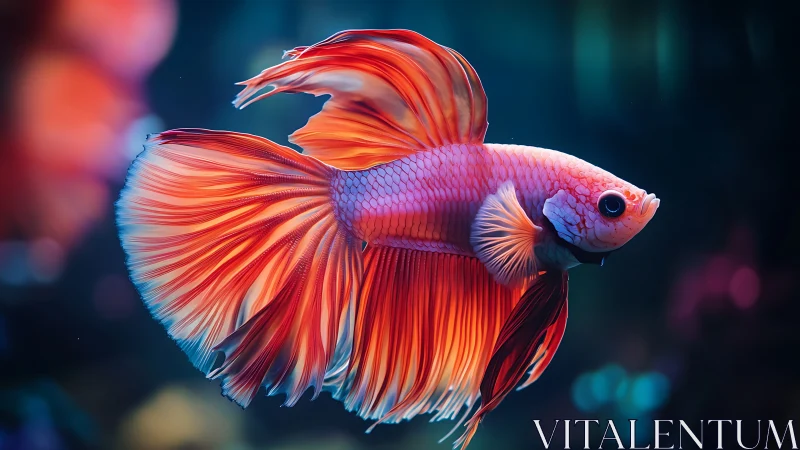 Vibrant betta fish rendered in high-definition digital realism