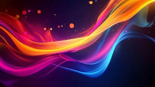 Neon light trails flow across deep gradient cosmic void.