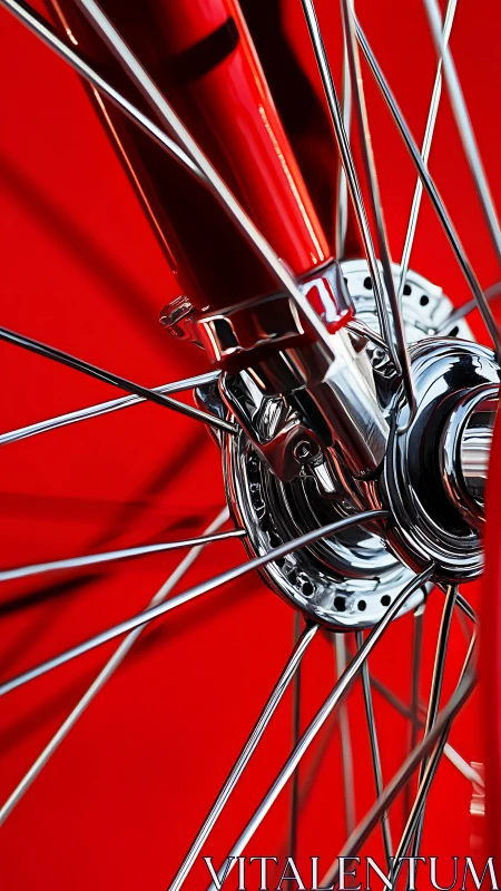 Bicycle Hub Assembly with Radial Spokes Against Chromatic Field.