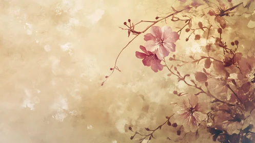 Delicate Blooms in Soft Sepia Tones. Timeless Beauty.