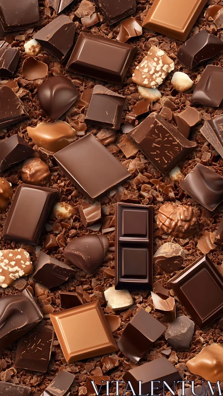 Heterogeneous chocolate matrix with high-gloss surface topology.