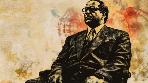 Stoic leader in sepia-toned portrait exudes dignified resolve