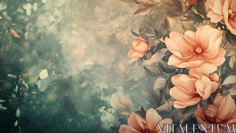 Garden Dreams in Soft Peach and Sage.