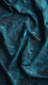 Teal velvet folds with shimmering textured shadows captured.